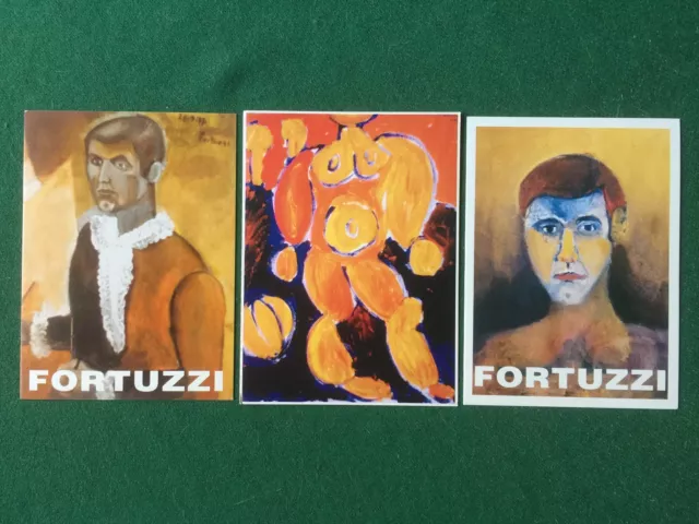 Lotto 3 Cartoline cards ERNESTO FORTUZZI pittore Bologna