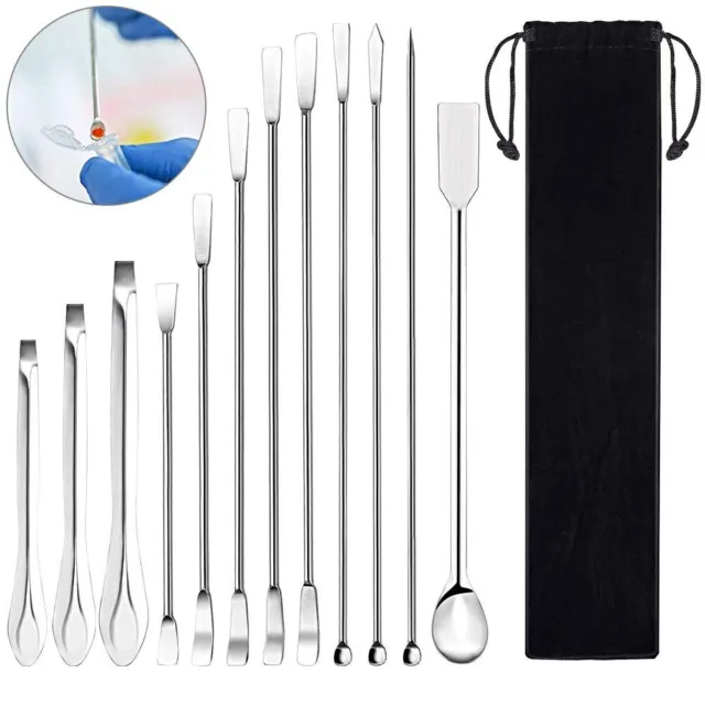 High Quality Stainless Steel Lab Spoon Spatula Set 12 Pieces for Efficient Work