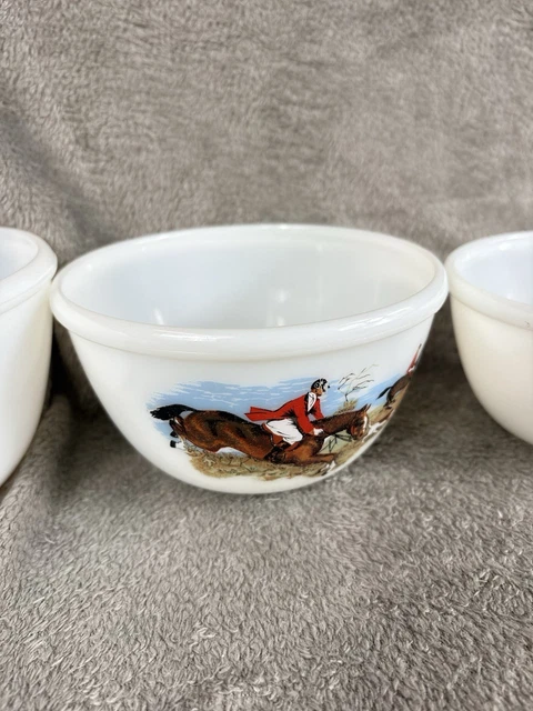 VINTAGE JAJ PYREX Tally Ho Mixing Pudding set of 3 nesting bowls ...