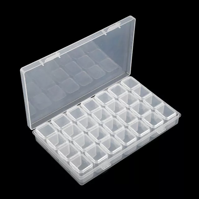 Multifunction Organizer Case 28 Grid Plastic  Storage Box Jewelry Bead Removable
