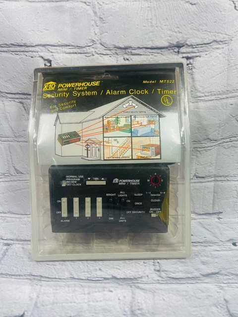 X10 Powerhouse MT522 mini temporizador sistema de seguridad reloj alarma control programable