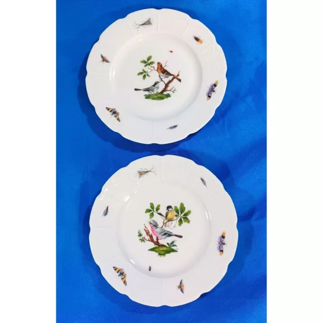 Limoges Raynaud Ceralene Les Oiseauxs Bread Appetizer Plates #4 #5 Set of 2