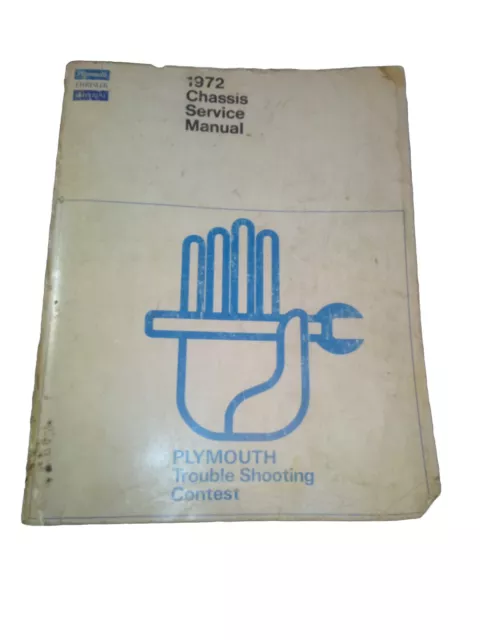 Plymouth Imperial Chrysler Chassis Service Trouble Shooting Manual 1971 Vtg Auto