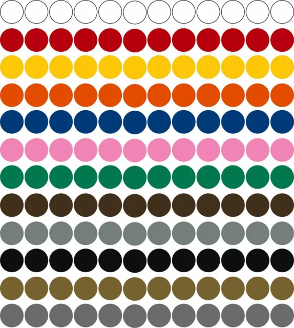 840 Klebepunkte 10 mm (1cm) einer Farbe Punkt selbstklebend glänzend Aufkleber