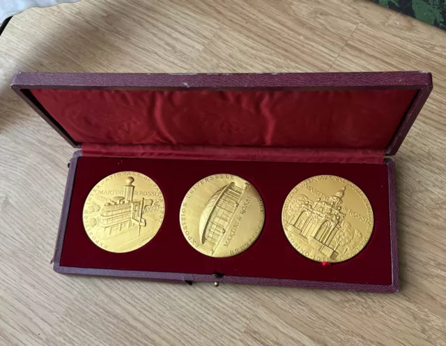 coffret médaille médal bronze signée BARON exposition universelle MARTIN ROSSI