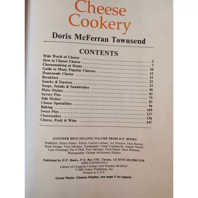 Vintage HP Books " Cheese Cookery " by Doris McFerran Townsend Cookbook 2