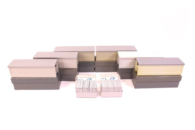 DDR 50 VEB PuM Dia Rahmen mit Glas 24x36 mm + 6 Pentacon Dia-Magazine