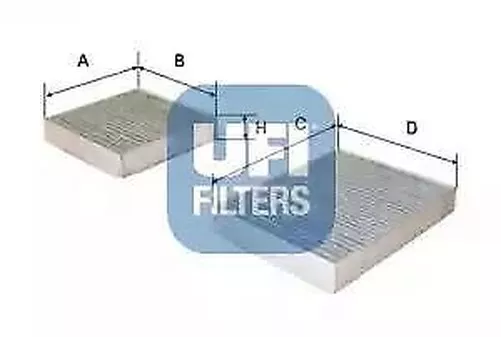 54.164.00 UFI Actif Carbone Filtre Intérieur Cabine Air Filtre Set De 2