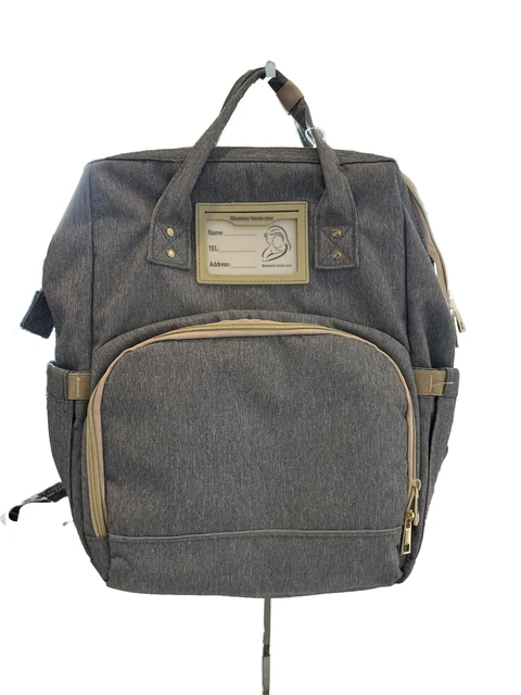 Diaper Bag Backpack, Multifunctional Baby Changing Bag with Foldable Crib & Insu
