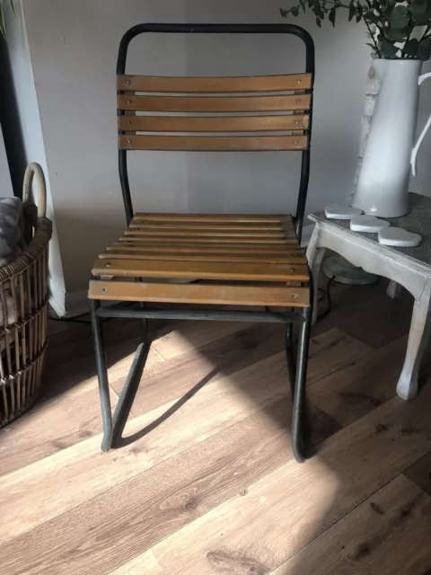 vintage stacking slatted chair