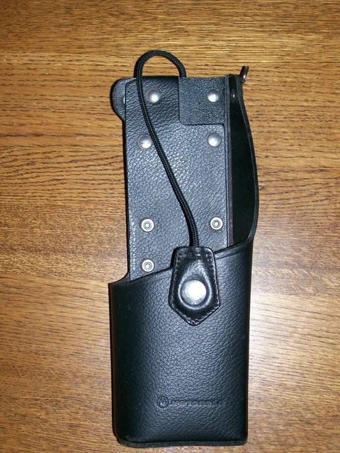 Motorola NTN7572A Leather Radio Holster Carry Case w/Belt Loop & Strap