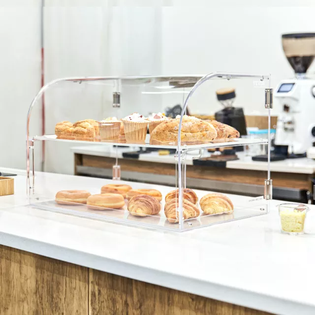 VEVOR Présentoir à Pâtisserie Vitrine de Boulangerie en Acrylique à 2 Étages