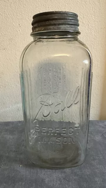 Vintage Ball Half Gallon Mason Jar With Zinc Lid