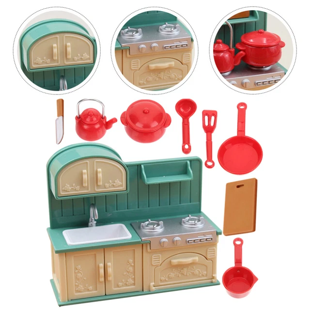 Modèle De Mini Batterie De Cuisine Modèle De Spatule De Poêle Miniatures Évier