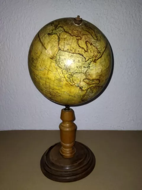 Globe Terrestre "Lebegue" Mappemonde Old Earth Globe, World Map Xix Collection