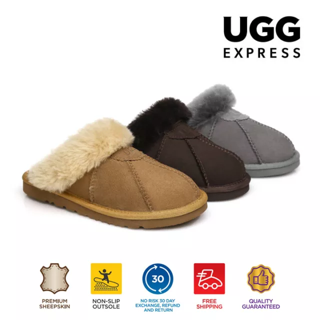 【EXTRA 15% OFF】UGG Slippers Women Men Australian Double Face Sheepskin Robert