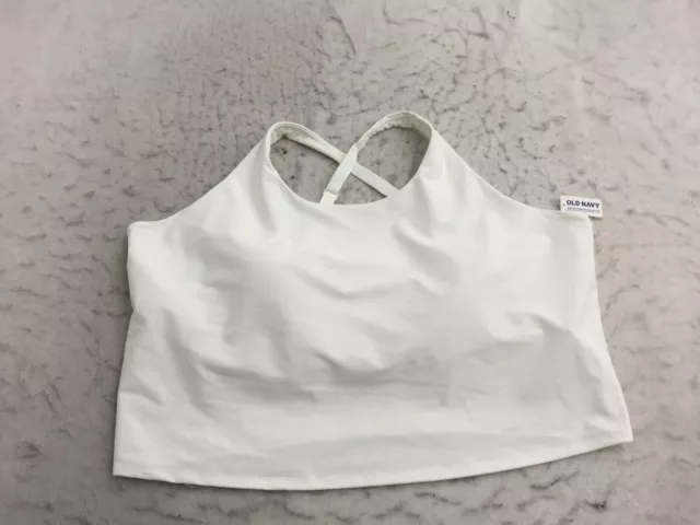 OLD NAVY ACTIVE 3X Sports Bra Silver Shine LIGHT SUPPORT POWERSOFT