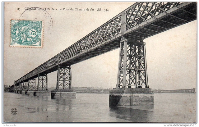 33 CUBZAC LES PONTS - le pont du chemin de fer.
