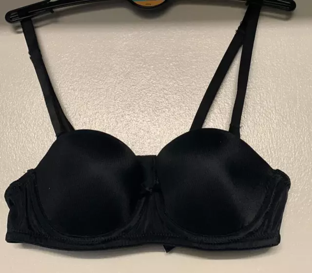 NEW M&S SIZE 34F Uk Black Satin Cup Underwired Lace Back Padded/Moulded  £4.99 - PicClick UK