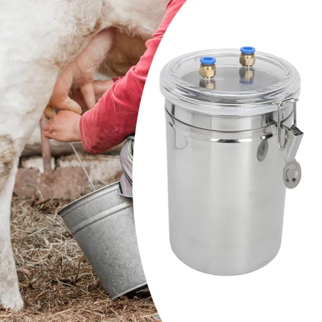 Manual Milking Machine 2L Capacity Effort Saving Stainless Steel Bucket Tool DSO