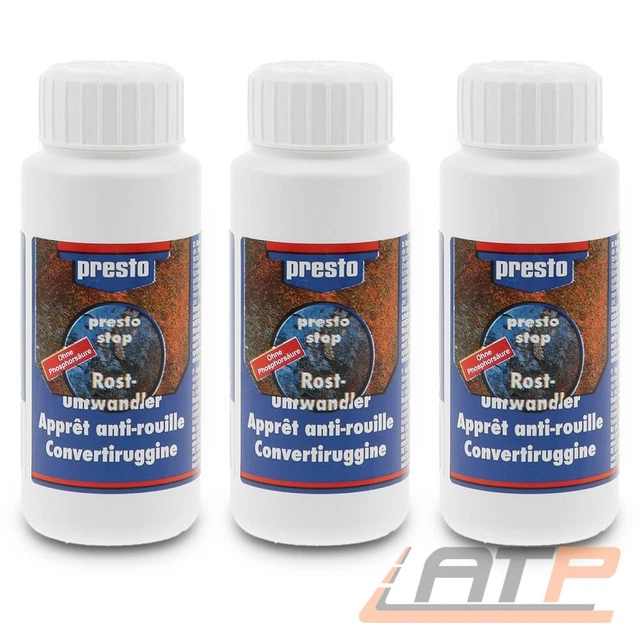 PRESTO 3x 100 ml STOP ROSTUMWANDLER GRUNDIERUNG KONVERTER KORROSION ROSTSCHUTZ