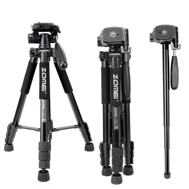 ZOMEI Q222 Pro Tripod Monopod Heavy Duty Camera with Pan Head for DSLR Camera