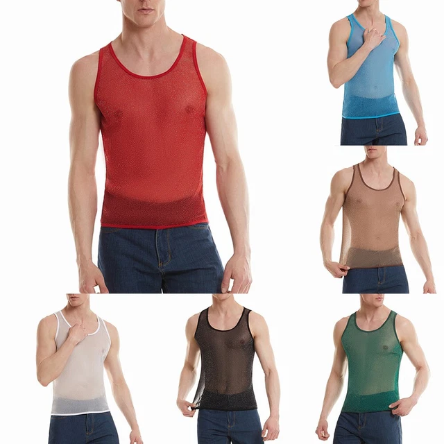 T-shirt In Rete A Maniche Corte Da Uomo Night Club. Top Traforato