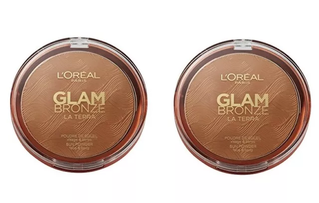 2x 18g Loreal Glam Bronzer La Terra Sun Puder / powder  Face & body  01