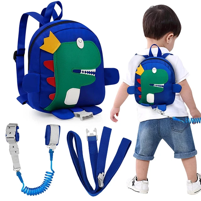 Toddler Harness Backpack with Leash, 4 in 1 Kid Dinosaur Backpacks with anti Los