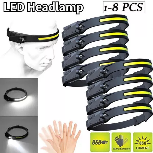 COB LED Headlamp Multi-mode Induction Headlight Outdoor Waterproof Motion Sensor