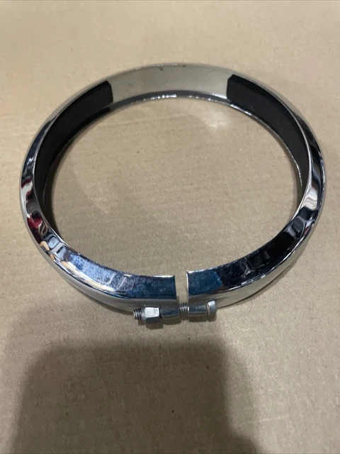 Genuine Harley Softail Touring Passing Fog Light Lamp Trim Ring Bezels 4” chrome