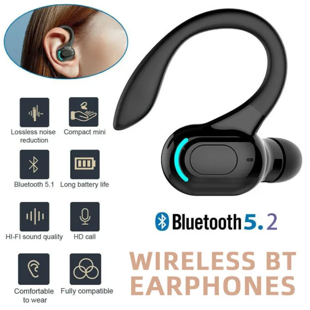 Wireless Earpiece Bluetooth 5.0 Hands free Earphone Stereo Singel Earbud Headset