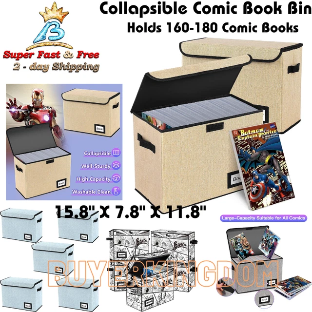 Collapsible Comic Book Storage Boxes Comic Book Collection Bin Container Holder