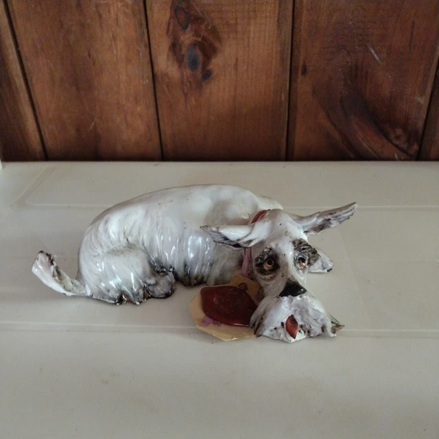 Ceramic Dog Puppy Figurine Scruffy Terrier Anthropomorphic Numbered Italy