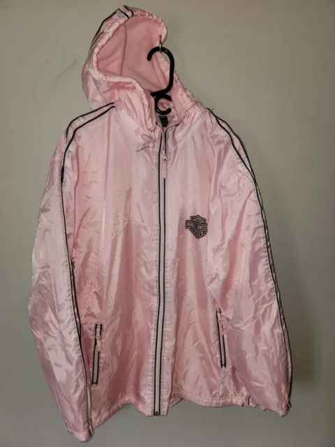 NWOT T-Town Harley Davidson Pink Waterproof Hooded Jacket - Women's XL - Nice!