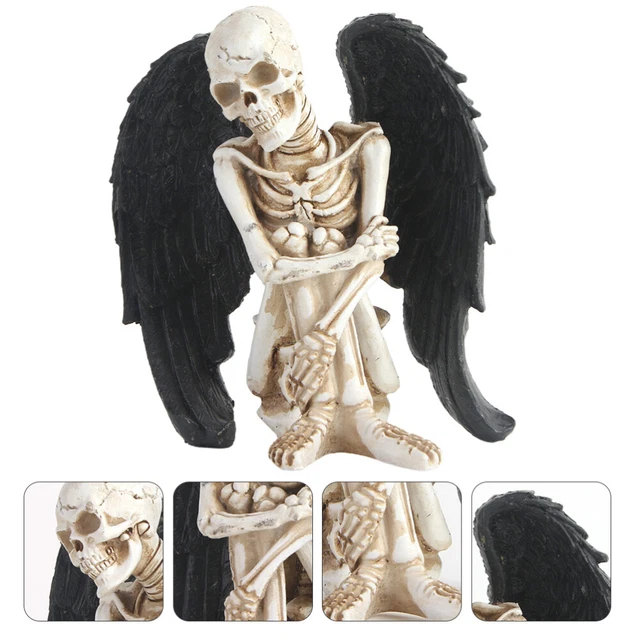 Angel Figurine Resin Halloween Skull