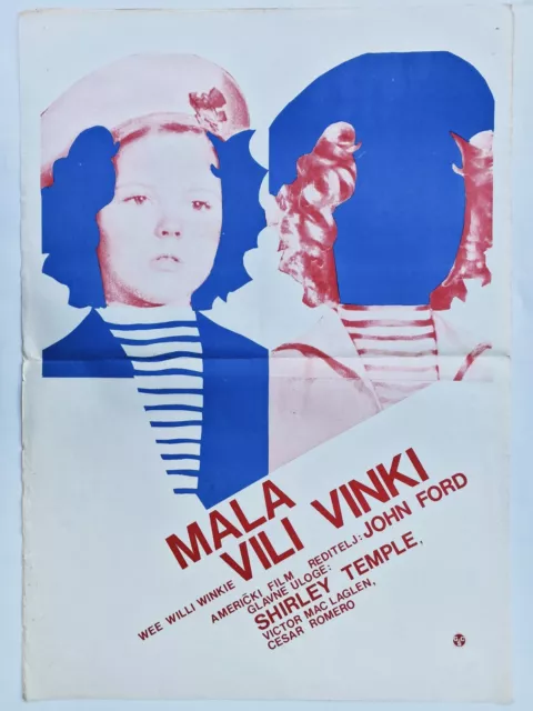Wee Willie Winkie Shirley Temple 1960’S Rare Exyugo Movie Poster