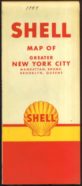 Shell Gasoline Road Map Greater New York City 1948