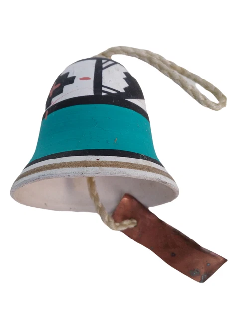 Small Southwestern Style Pottery Ceramic Bell Tex Mex New Mexico Design