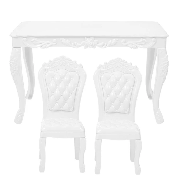 Mini Juego de Plástico Accesorios para Casa de Muñecas Comedor Mesa de Comedor
