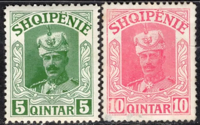 Albania 1920 Two Stamps Mh Not Issued Without Overprint