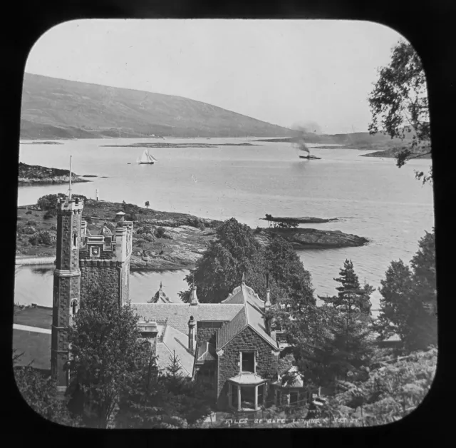 Glas magische Laterne Rutsche KYLES OF BUTE C1900 SCHOTTLAND SCHOTTISCHE HOCHLÄNDER