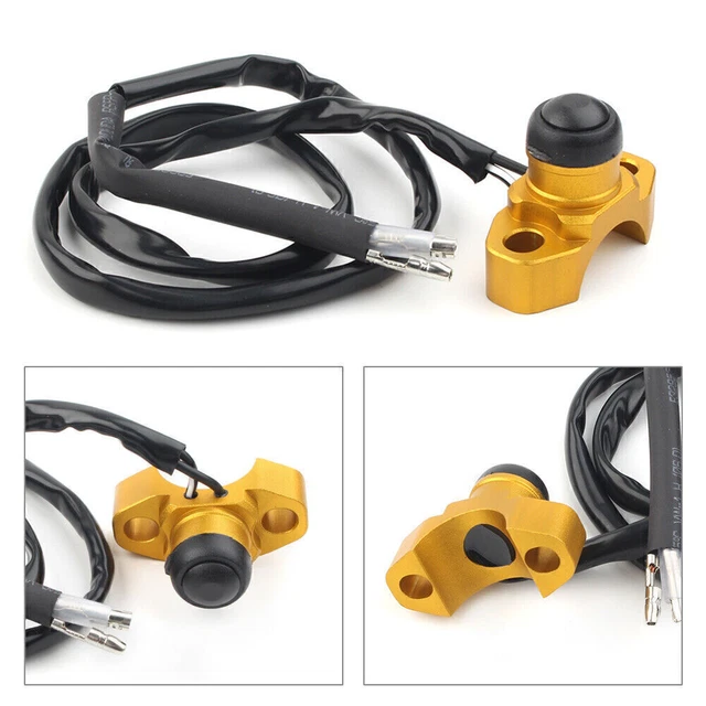 Universal CNC Engine Stop Start Kill Switch Button For Dirt Bike Quad ATV GOLD