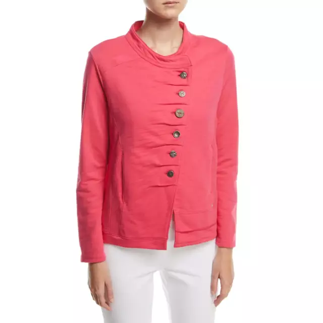 NEON BUDDHA Plus 3X Rhubarb Pink Cotton French Terry Harbor Jacket NWT