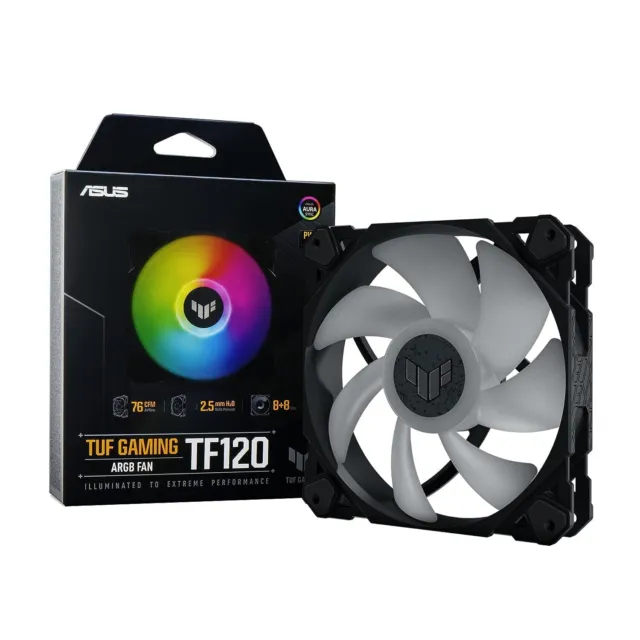 ASUS TUF Gaming TF120 ARGB Fan - Single Pack Single Pack Black TUF