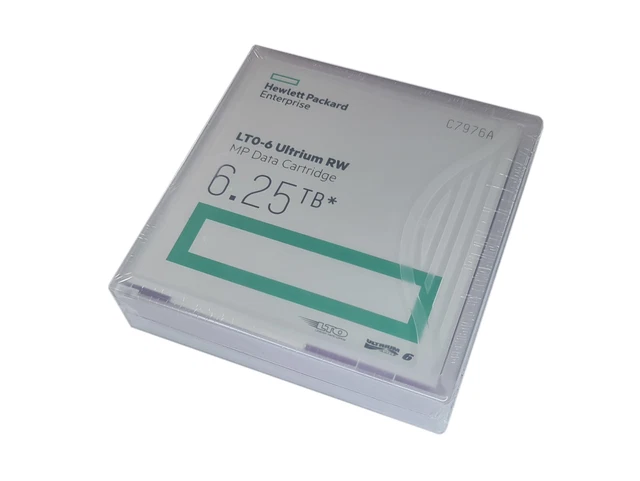 New Tape HPE 6.25TB LTO-6 Ultrium RW C7976A Data Cardridge