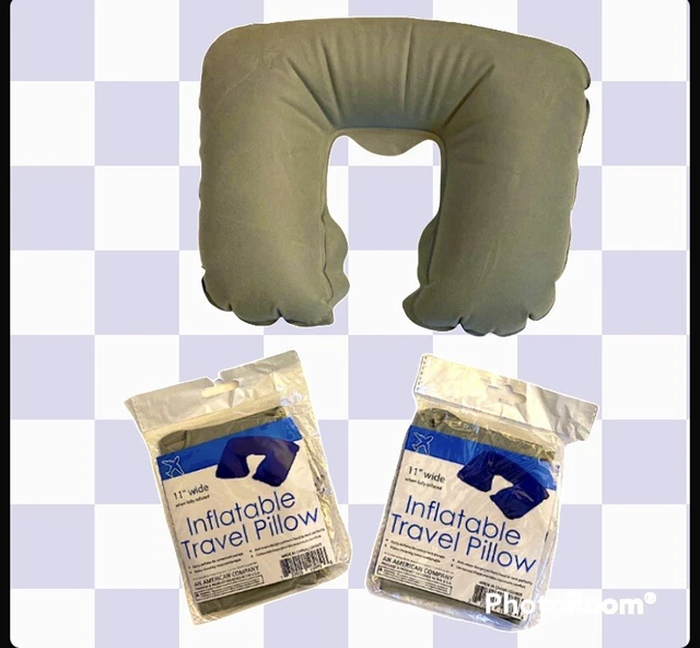2 Inflatable Travel Pillow Auto Car Flight Travel Soft Neck Rest Cushion Pillow