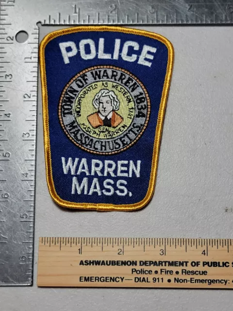 LE9B3 Police patch Massachusetts Warren Mass