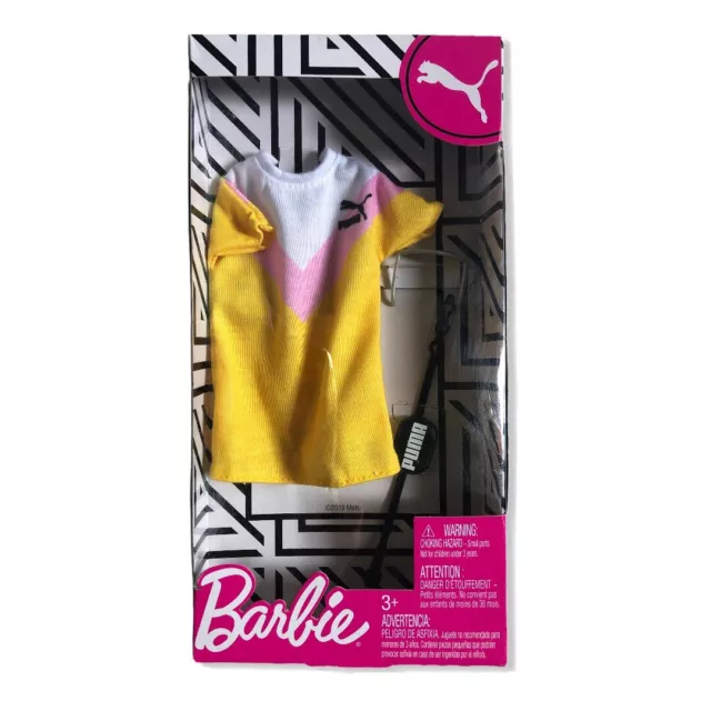 Barbie Puma Branded Yellow Pink Shirt Dress Outfit With Sunglasses Fanny Pack