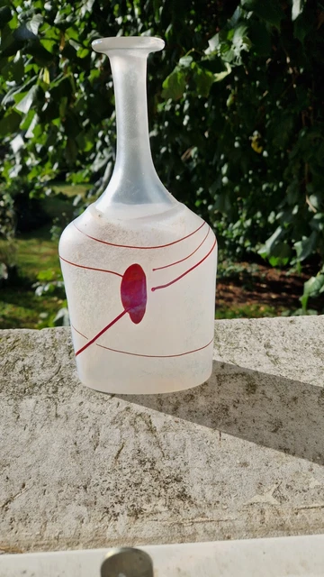 Grande Carafe En Verre Bertil Vallien Galaxy Red Kosta Boda Signée Et Numérotée